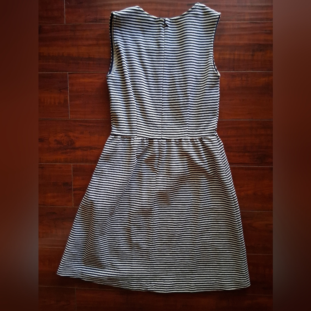 Merona Black and White Striped Fit And Flare Dress - Picture 5 of 6
